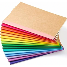 A5-Notizbuchset aus liniertem Kraftpapier, 10er-Set, je 60 Seiten, Regenbogen-Rücken in 10 verschiedenen Farben, 21 x 14 cm, Notizbücher aus