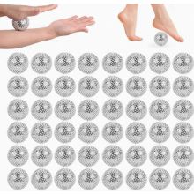 Ensemble de 24 balles de massage magnétiques à picots pour l'acupression, pour la relaxation des mains, des pieds et du corps, bleu et noir.