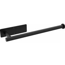 Porte-rouleau de papier essuie-tout adhésif, fixation murale sans perçage, acier inoxydable noir, gain de place.