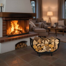 Gebogenes Brennholzregal aus Eisen - Platzsparender Holzhalter