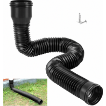 Rallonge de descente d'eau pluviale, rallonge de gouttière pour jardins, espaces extérieurs et systèmes de drainage, noire