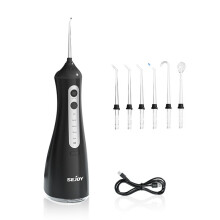 SEJOY Nettoyeur Dentaire à Eau Portable, Réservoir 350ml, 5 Modes et 5 Embouts, Noir