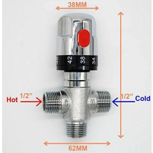 Mitigeur thermostatique de douche, robinet de salle de bain chromé à 2 voies avec contrôle de température