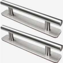 Conjunto de 2 puxadores autoadesivos em aço inoxidável para armários, sem necessidade de furar, para portas e gavetas de armários de cozinha