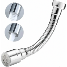 Rallonge de robinet flexible de 14 cm avec 2 modes de jet, accessoire de robinet pivotant à 360, aérateur pour cuisine et salle de bain.