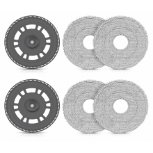 4 Mop Pads and 2 Mop Plates Replacement Parts for Compatible Robot Vacuums, Durable Cleaning Accessories, Easy Install f