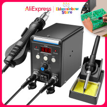 Kit de soudure 2-en-1, Fer à souder numérique 700W et Pistolet à air chaud avec 3 buses, pour réparation électronique