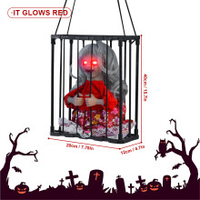 (A) Animated Halloween Decoration Scary Prisoner Activated Sensor Glowing Eyes Spooky Sound Skull Ghost Haunted House Hanging Decorati