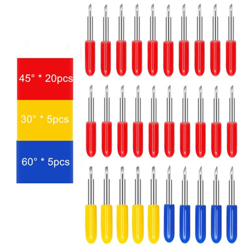 30pcs 30/45/60 Degree Replacement Blades for   Plotter Blade Wear Resistant  Cutting Plotter 2