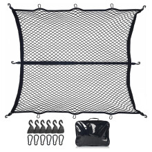 Pickup Bed Cargo Net Set Heavy-Duty Stretchable Elastic Net with 8 Hooks for Trucks & SUVs