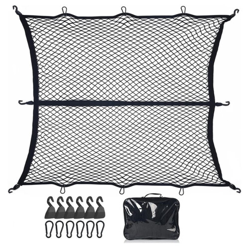 Pickup Bed Cargo Net Set Heavy-Duty Stretchable Elastic Net with 8 Hooks for Trucks & SUVs 1