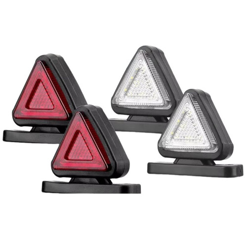 4PCS LED Side  Lights Double-Sided Triangular Brake Tail Light for Trailer Lorry Pickup RV