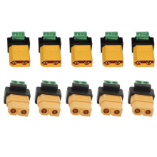10 Connettori Terminali da XT60 A 2 Pin, Convertitore da XT60 Maschio/Femmina A 2 Pin per Pannello di Alimentazione del Caricabatterie Bilanciato FPV