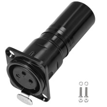 3pin XLR Male to XLR Female D Panel Mount Chassis Lock Socket Connector for D Panel Mounting