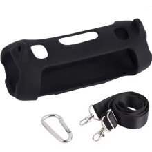 Silicone Speaker Case with Shoulder Strap -Proof Protective Sleeve Dirt-Proof for Charge 6 Speaker Black