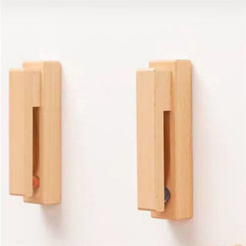 2pcs Solid Wood Towel Rack Hook - No-Drill, Adhesive Bathroom Organizer for Towels, Robes 2
