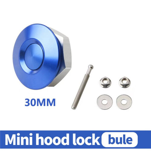 4pc Aluminum Universal Push Button Quick Release Car Front Bumper Hood Pin Engine Bonnet Lock for Racing 32mm 2