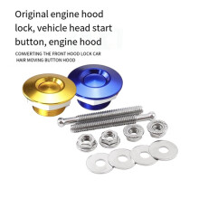 4-Delige Set Universele Aluminium Drukknop Snelsluitingen voor Auto, Voorbumper, Motorkapvergrendeling, 32 mm, Blauw