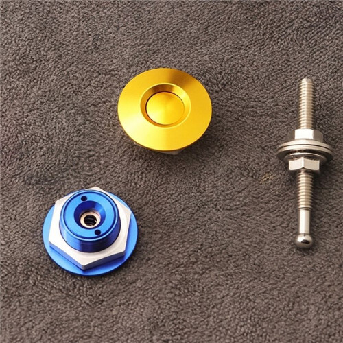 4pc Aluminum Universal Push Button Quick Release Car Front Bumper Hood Pin Engine Bonnet Lock for Racing 32mm