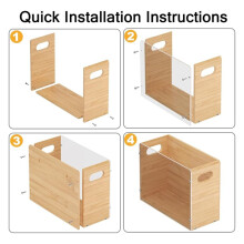 2 Organizer da Parete In Acrilico - Eleganti Organizer per Cartelle Sospese con Base In Bambù