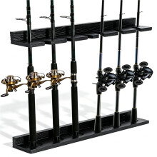Wall-Mounted Wooden Fishing Rod Rack-Storage and Display Rack for Fishing Gear (Garage or Home)