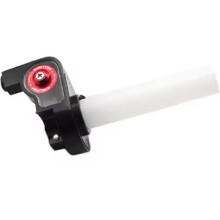Poignée D'Accélérateur de Course en Aluminium 22 mm - Poignée D'Accélérateur Robuste à Rotation Rapide avec Boîtier Transparent Rouge