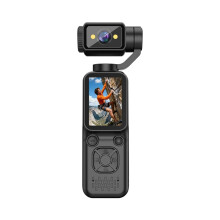 4K Handheld Pocket Action Camera 180 Rotate Lens Face Tracking Gimbal Camera Vlog Video Recorder Camera Black