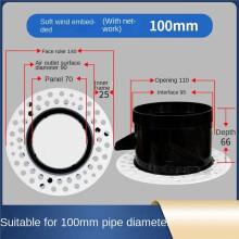 Round Air Conditioning Outlet Vent Diffuser with Mesh Ceiling Flush Mount Central Air Vent Cover for Home Hvac 100mm