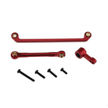 RC Car Upgrade Front Axle Steering Tie Rod Steering Arm Kit for MJX 1/18 H18P RC Car Accessories Red