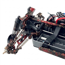 Kit de Bras de Suspension Inférieur Avant pour Voiture RC pour Mjx 1/10 10210 10208 V2 (Accessoires Rouges)