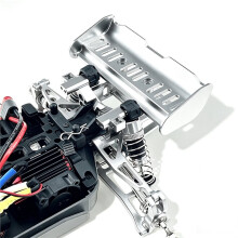 Kit de Support D'Aileron Arrière pour Voiture RC pour Mjx 1/16 16213 16207 - Accessoires de Mise à Niveau pour Voiture RC - Argenté