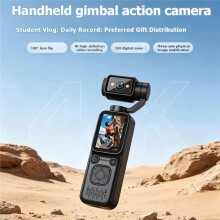4K Handheld Pocket Action Camera 180 Rotate Lens Face Tracking Gimbal Camera Vlog Video Recorder Camera Orange