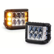1Pair LED Pod Light Dual Color Strobe Work Light for Truck Off-Road UTV ATV Tractor