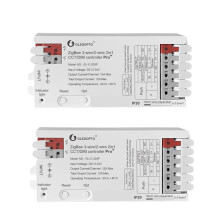 GLEDOPTO ZigBee 3.0 Dual/Triple Wire CCT LED Controller Pro+12A High Current for Alexa/SmartThings/Tuya/ Hue
