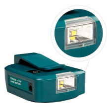 For 14.4V 18V Li-Ion Battery Adapter LED Light Working Lamp USB Mobile Phone Charger 12V Output Use