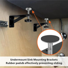 4 Supports de Fixation pour Évier Sous Plan, Adaptés Aux Meubles Étroits de Cuisine. Répartition Efficace Du Poids de L'Évier.