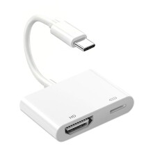 1 Szt. Konwertera USB Typu C, Kompatybilnego z , 4K-60 Hz, 2 w 1, 100 w, PD, do Telefonu i Komputera