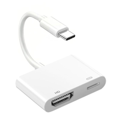 Adaptador Conversor USB Tipo-C Compatível com , 2 em 1, 4K-60Hz, Carregamento Rápido PD de 100W, para Celular e PC (1 Unidade)