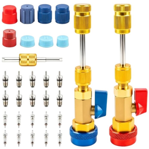 AC Valve Core Removal Tool Set, R134A Refrigerant System Tool for Car Air Conditioner