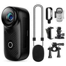 1080P WiFi Action Camera Thumb POV Camera Portable Body Cam Wearable Camera with Waterproof Case Cycling Travel