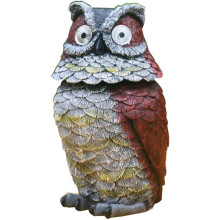 Garden Solar Owl Statue Outdoor Figurine Light Decor Glowing Spring Mounted Wobblying Resin Sculpture Decoration