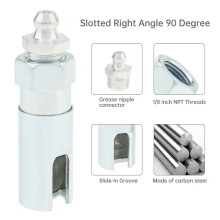 5-Piece Grease Gun Coupler Kit - Angled & Straight Nozzles, Extension Hose for Tight Spaces & Extended Reach Lubrication