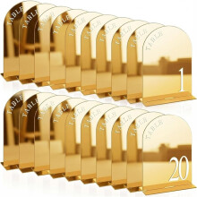 Números de Mesa Dourados para Casamento de 1 A 20 com Suportes, 12,7 cm X 17,8 cm, Placa de Casamento com Suporte, para Recepção de Casamento,