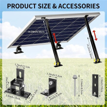 Adjustable Solar Panel Tilt Mount Brackets Aluminum Alloy Solar Panel for Flat Surface Roof RV Boat Off-Grid (Mount Only