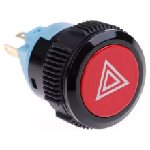 22mm Self-Locking Push Button  with Red LED Indicator for Emergency Warning & Flash Light Control