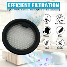Lot de 8 Filtres à Poussière de Rechange pour Aspirateur de Voiture pour Mijia MJXCQLX01QW