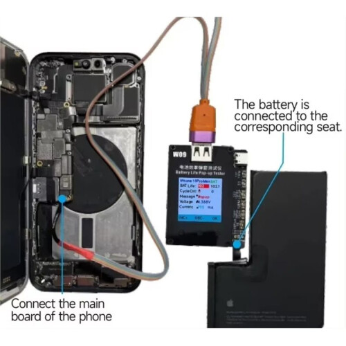 W09 Pro V3 Battery Life - Tester for IPhone11-15PM Detection Modify Battery Efficiency  Cycle Health Data Tool