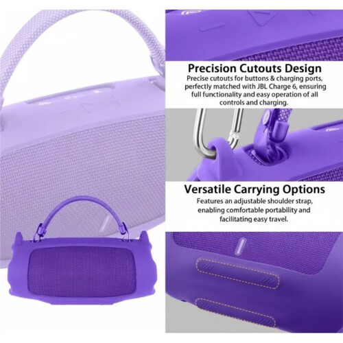 Silicone Speaker Case with Shoulder Strap -Proof Protective Sleeve Dirt-Proof for  Charge 6 Speaker 1