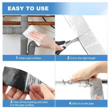 Aluminum Foil Pipe Insulation Tape 5cmx10mx10mm,Self Adhesive Fire Retardant for Freeze Protection Water Pipe Wrap