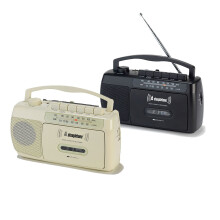 Steepletone Portable MW/FM Radio Tape Cassette Player Recorder Built in Mic NEW